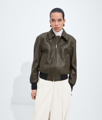 Bottega Veneta Small Intrecciato Leather Blouson - Green - Woman - 38