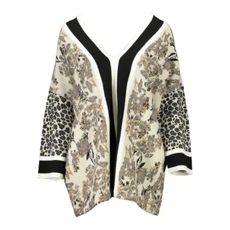 Blugirl Cardigans, female, Beige, Size: XL V-neck Sweater