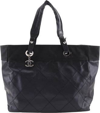 Chanel Black Pvc Handbag Tote Bag (Pre-Owned)