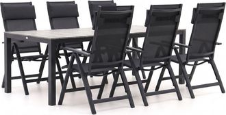 Bellagio la vita attrattiva Bellagio Avenza/Fidenza 220cm dining tuinset 7-delig verstelbaar