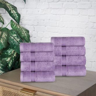 Superior Warm and Absorbent Cotton Assorted 8-Piece Hand Towel Set