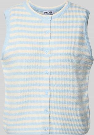 Pieces Regular Fit Strickweste mit Woll-Anteil Modell MALOU in Hellblau, Gr&ouml;&szlig;e XL