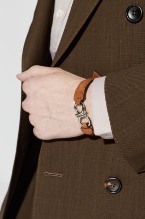 Ferragamo Bracelet With Logo, Mens, Brown