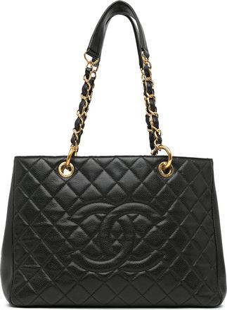 Chanel Black Caviar Leather Grand Shopping Tote