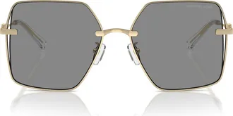 Michael Kors Sanya 58mm Square Sunglasses in Light Gold Shiny/grey Solid at Nordstrom