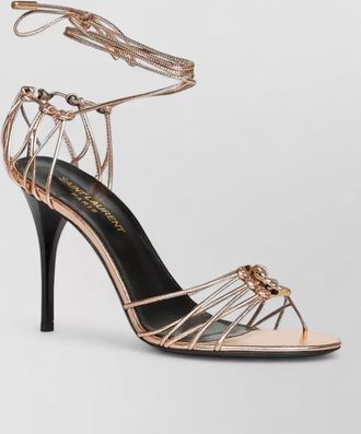 Saint Laurent laminated leather strappy sandals