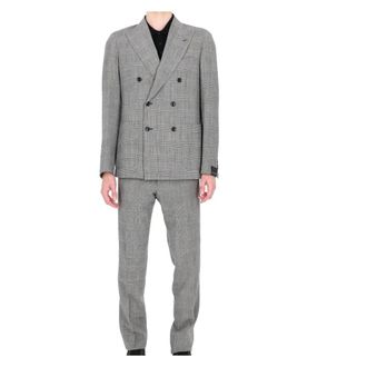 Tagliatore Double Breasted Suits, male, Gray, Size: XL Montecarlo Double-breasted Suit