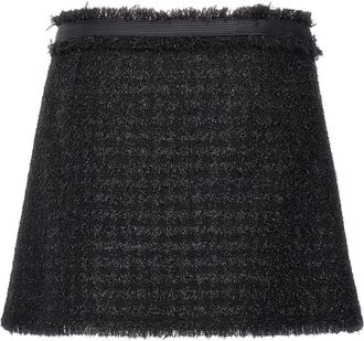 Versace Lurex Wool Blend Skirt - Black