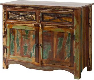 Massivmoebel24 Nature of spirit 130 Credenza in legno riciclato - laccato / multicolore 110x45x85