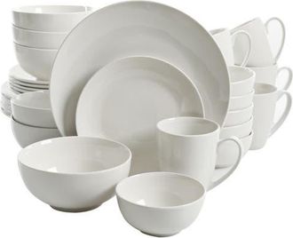 Gibson Home Ogalla 30 Piece Porcelain Dinnerware Set in White at Nordstrom