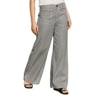 Sanctuary The Marine Stripe Patch Pocket Wide Leg Pants in Yacht Stripe at Nordstrom Rack, Size 30