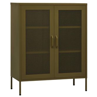 vidaXL Armario De Almacenamiento Acero Verde Oliva 80x35x101,5 Cm Vidaxl