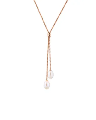 Splendid Pearls Rose Gold Vermeil 7.5-8Mm Freshwater Pearl Necklace