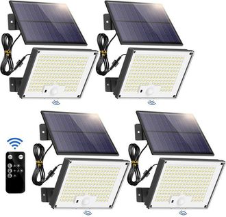 OEM Focos Solares Inteligentes Para Exteriores Con Sensor De Movimiento Independiente, 172 Led, 3 Modos, Ip65 (negro)