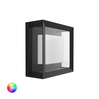 Philips Hue Econic Aplique De Pared Exterior (negro) Luz Blanca Y De Color - White And Color Ambiance