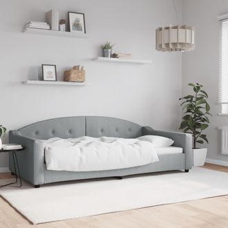 vidaXL Sof&aacute; Cama Sin Colch&oacute;n Tela Gris Claro 100x200 Cm Vidaxl