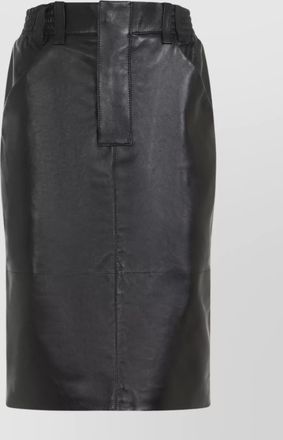 Saint Laurent lamb leather midi skirt