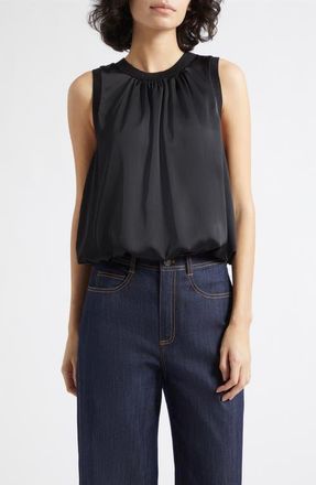 Cinq &agrave; Sept Sleeveless Satin Top in Black at Nordstrom, Size X-Small