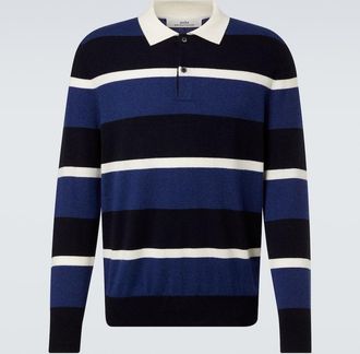 arch4 Striped cashmere polo sweater