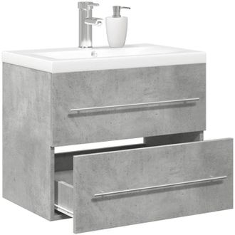 vidaXL Vidaxl - Set Mobili da Bagno 2 pz Grigio Cemento in Legno Multistrato