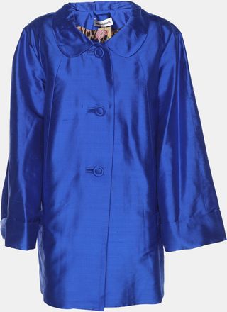 Anna Scholz Blue Dupion Silk Long Sleeve Blouse