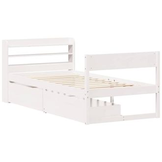 Berkfield Home Full Bed Frame without Mattress White 90x200 cm Solid Wood Pine