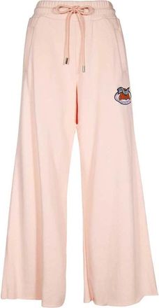 Opening Ceremony Katoenen Track-Pants met Voorlogo Patch - Dames - Wijde Broeken - Roze - 2XS - Katoen - Broeken