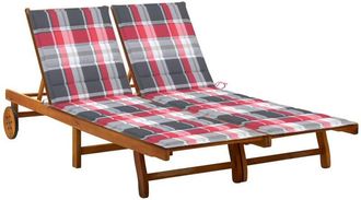 vidaXL Vidaxl - Tumbona De Jard&iacute;n 2 Personas Y Cojines Madera Maciza De Acacia