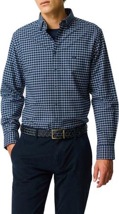 Rodd & Gunn Oxford Valley Check Sports Fit Shirt in Midnight at Nordstrom, Size Xxx-Large