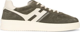 Hogan Mens Sneakers Khaki Calfskin Trainers