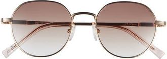 Le Specs Odyssey Round Sunglasses in Bright Gold/Brown Grad at Nordstrom
