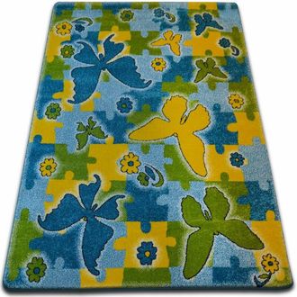 RugsX Alfombra Kids Mariposa Azul C429 Blue 160x220 Cm