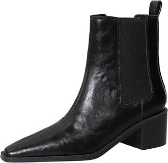 Generic Winter Shoes Womens Boots Leather Boots Chunky Block Heeled 5CM Fashion Toing Out Work Office Ankle Boot-numeric_2_point_5