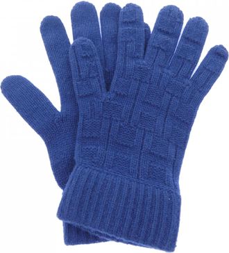 Herm&egrave;s Navy Cashmere Warm Gloves (Pre-Owned)