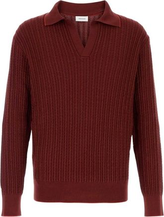 Ferragamo Trui van katoenmix - Heren - V-hals truien - Rood - M - Katoen - Truien & Vesten