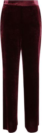 Etro velvet straight-leg trousers - women - Silk/Viscose - 44 - Red