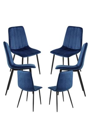 Regalos Miguel Packs Sillas Comedor - Pack 6 Sillas Liny Terciopelo - Azul