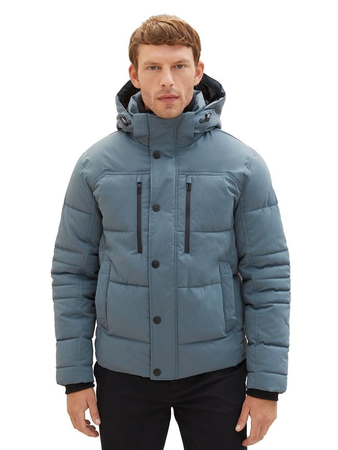 TOM TAILOR Herren Hybrid Pufferjacke Mit Abnehmbarer Kapuze – Regular Fit, Wind- & Kälteabweisend
