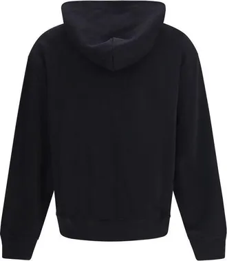 Palm Angels Logo-Print Cotton Hoodie - Black