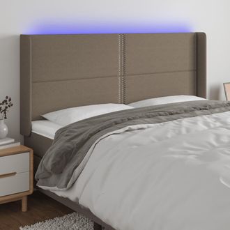 vidaXL Cabecero Con Led De Tela Gris Taupe 203x16x118/128 Cm Vidaxl