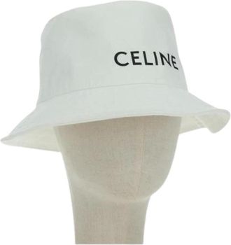 Celine Pre-owned Accessories, female, White, Size: ONE SIZE Pre-owned Vintage Cotton Hat