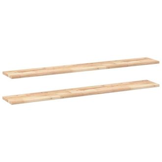 Berkfield Home Floating Shelves 2 pcs 120x20x2 cm Untreated Solid Wood Acacia in Brown | Size: 120 x 20 x 2 cm