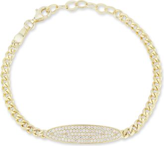 Glaze Jewelry Sterling Silver Curb Chain ID Bracelet