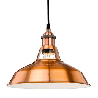 Netlighting Albany 1 Light Dome Ceiling Pendant Brushed Copper E27