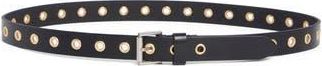 AllSaints Black Leather Belt in Black /Antique Nickel at Nordstrom Rack, Size X-Small/small
