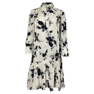 Erdem Erdem Floral Mini Dress in White Viscose