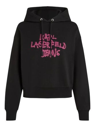Karl Lagerfeld Hoodie met graffiti logo - Zwart
