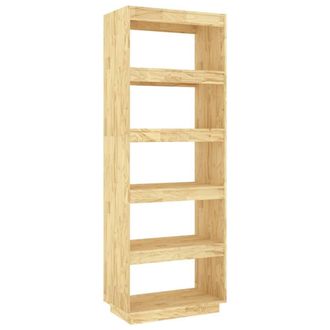Berkfield Home Book Cabinet/Room Divider 60x35x167 cm Solid Pinewood in Light Brown | Size: 60 x 35 x 167 cm