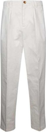 Brunello Cucinelli White Pleated Tailored Trousers, Brand Size 48 (US Size 32)