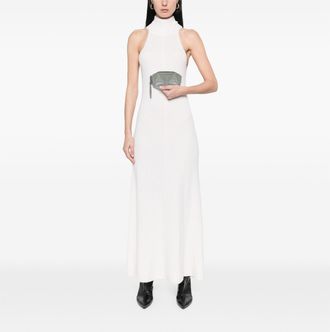 Chanel Pre-owned Womens Pearlescent Lambskin Midnight Swim Wristlet Clutch - Light Grey Leather - One Size